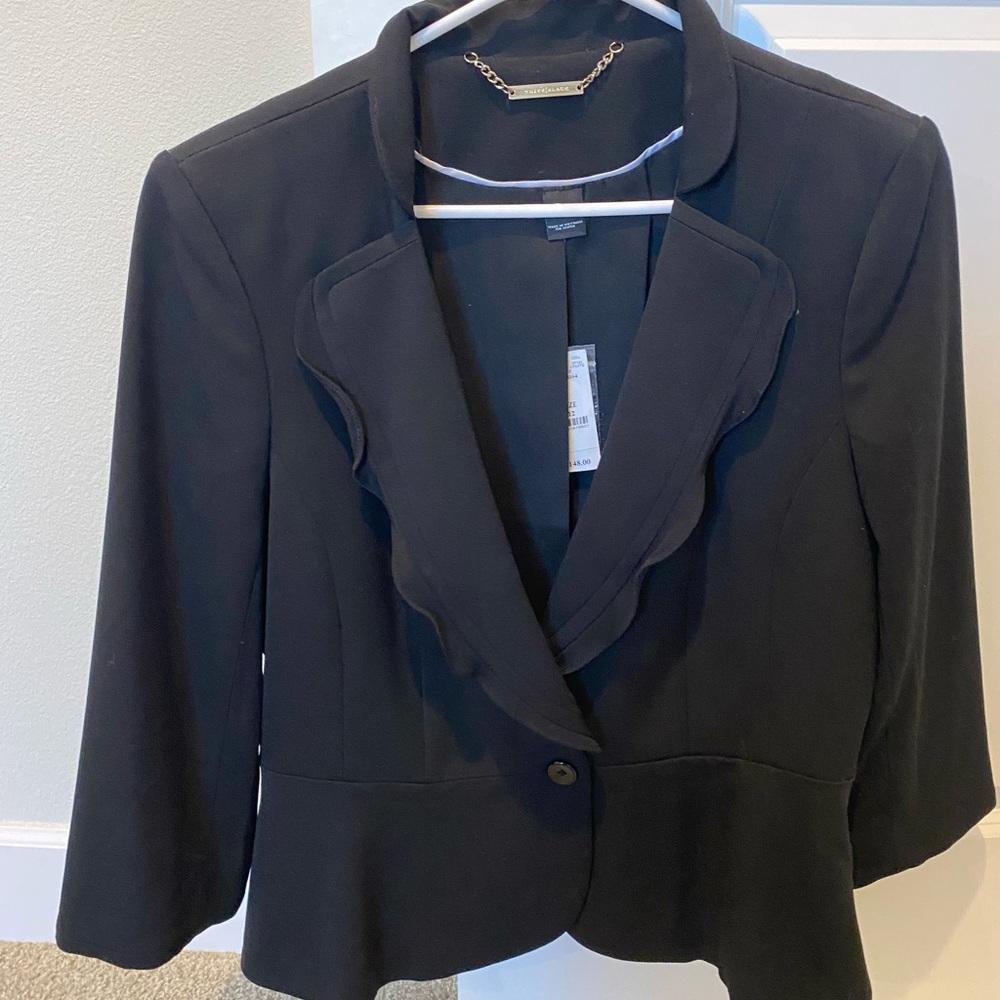 NWT WHBM Season-less ruffle collar Peplum Jacket